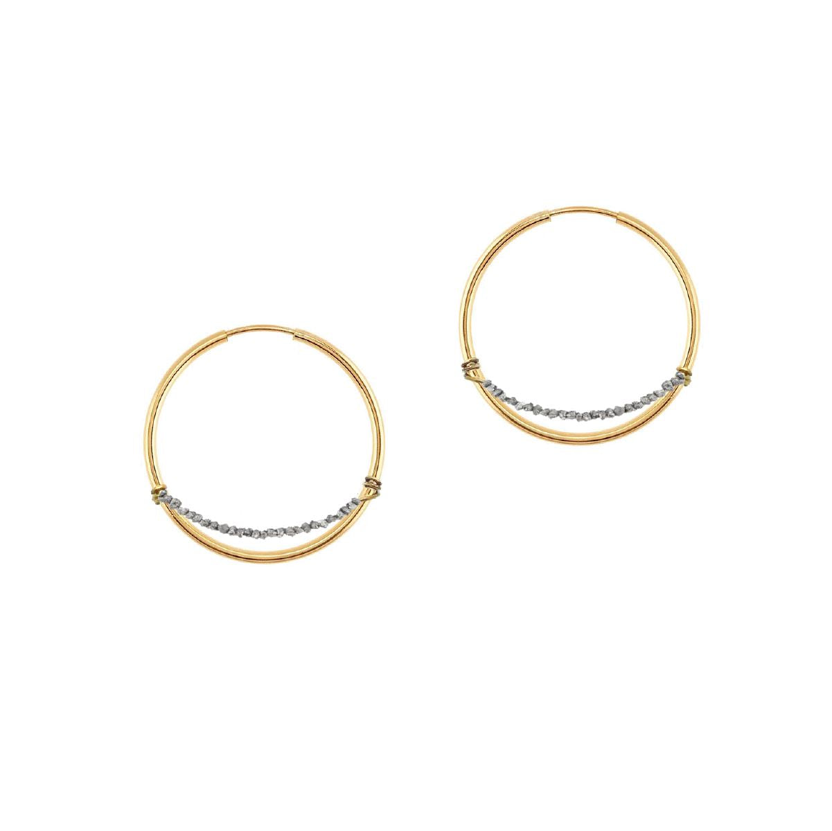 Aria Hoop Earrings with Silver Diamonds Robyn Canady