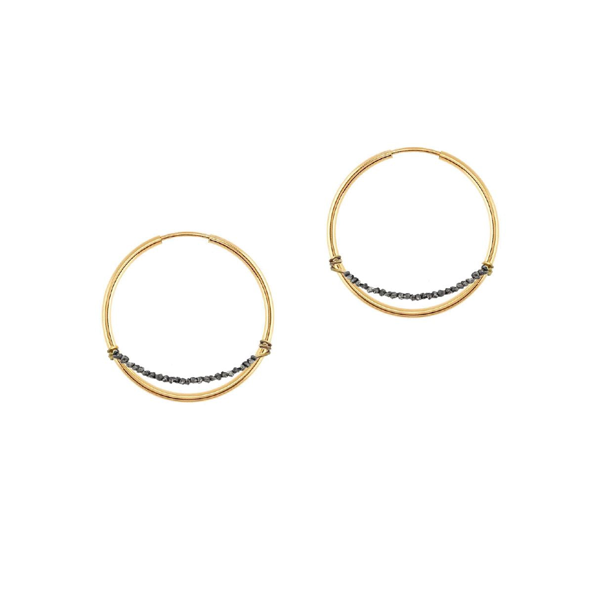 Aria Hoop Earrings with Black Diamonds Robyn Canady
