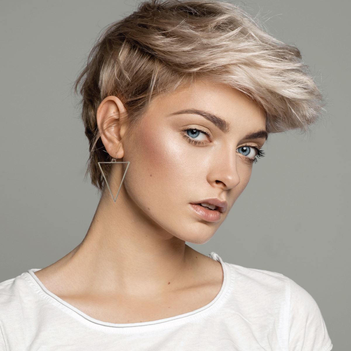 Shiny Silver Triangle Drop Earrings Earrings Robyn Canady