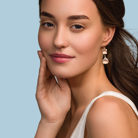 Blush Champagne Double Drop Earrings Earrings Robyn Canady