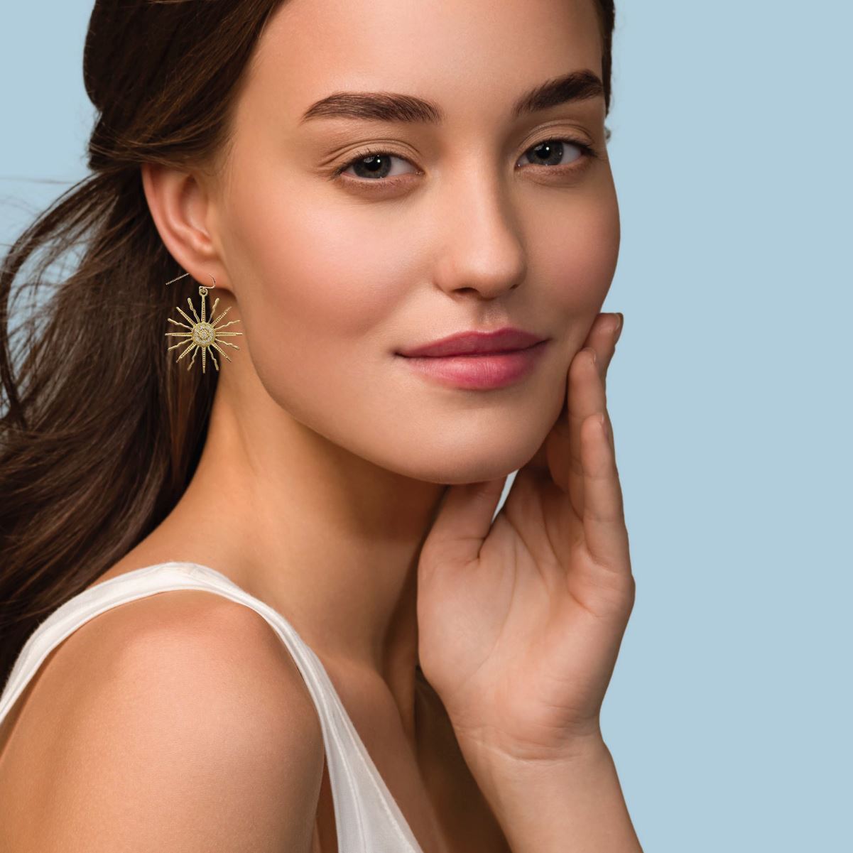 Sunburst Sparkle Gold Drop Earrings Earrings Robyn Canady