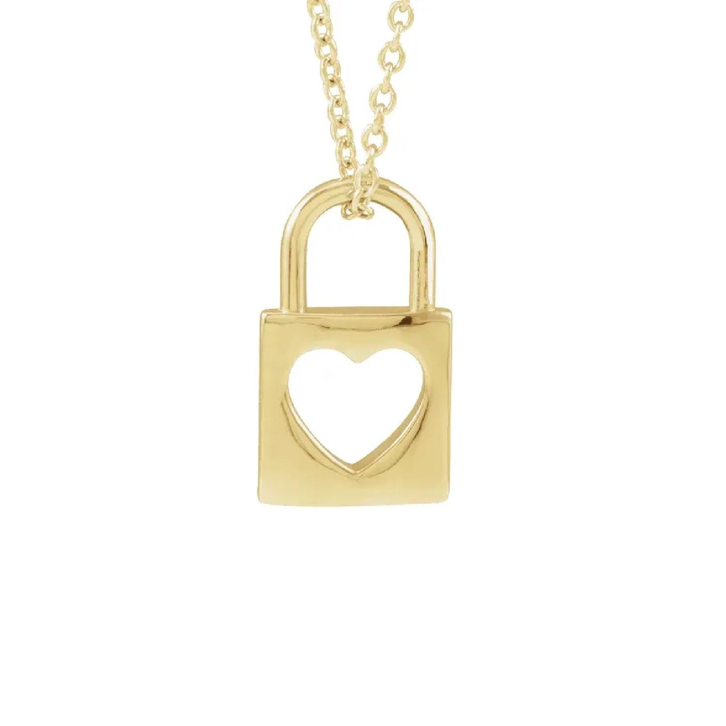 14K Solid Heart Padlock Necklace Robyn Canady 14K Gold Filled