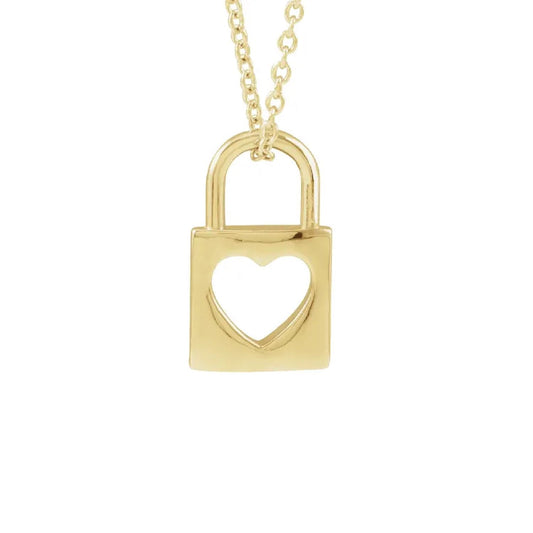 14K Solid Heart Padlock Necklace Robyn Canady 14K Gold Filled