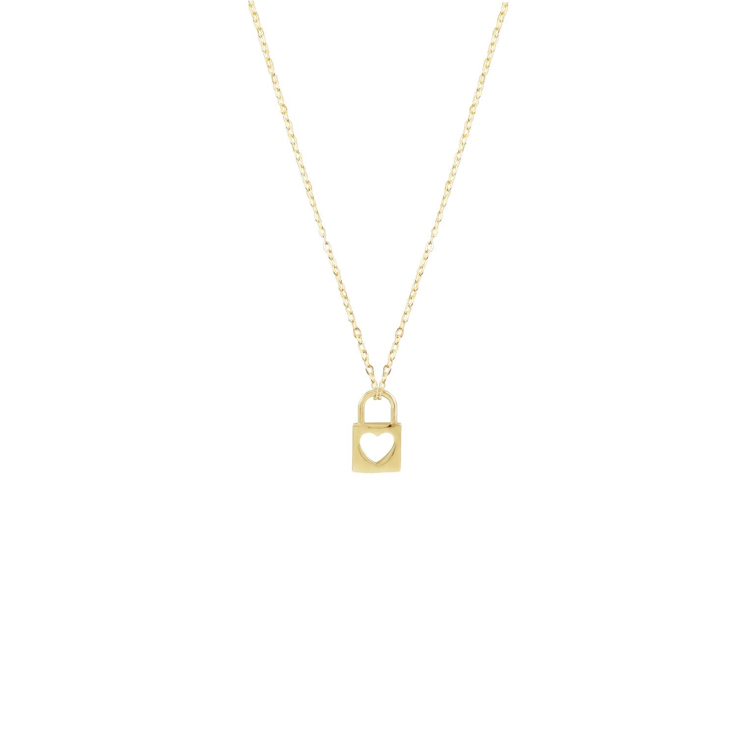 14K Solid Heart Padlock Necklace Robyn Canady