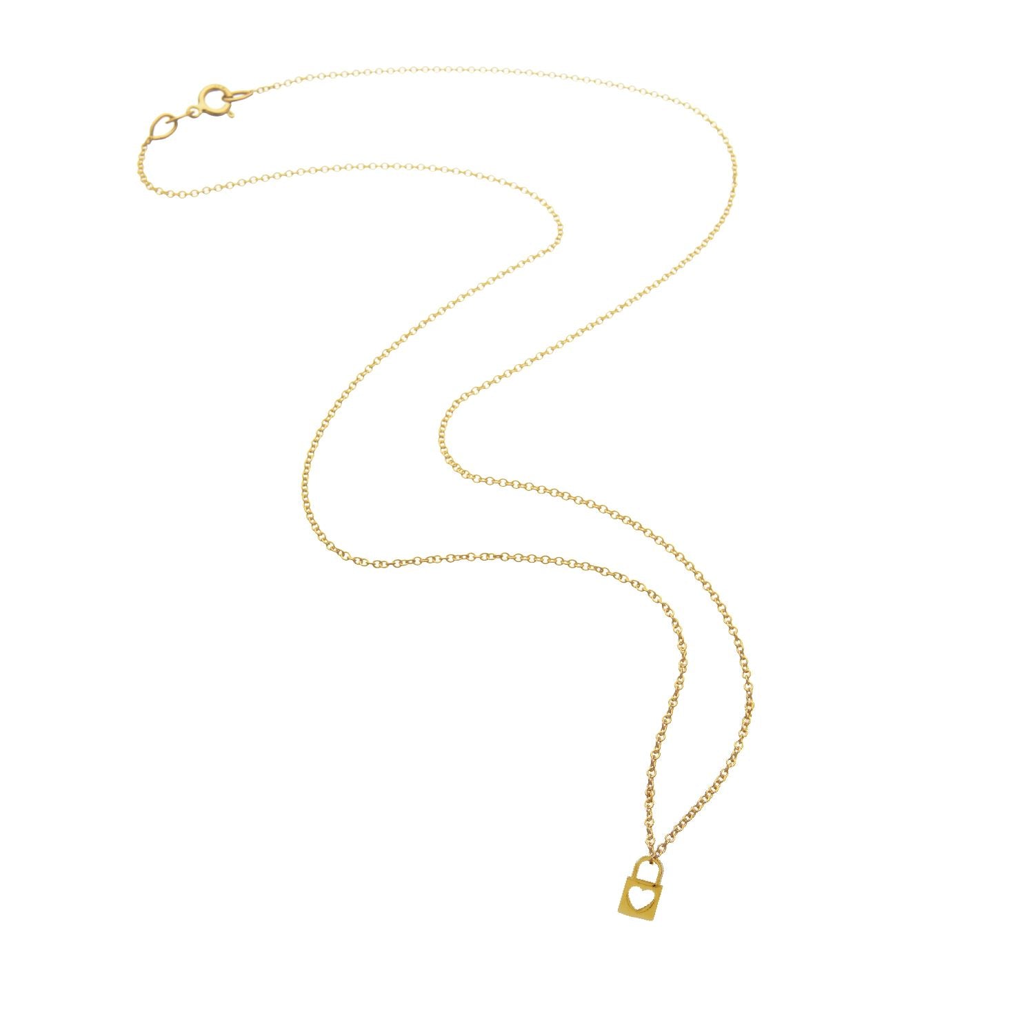 14K Solid Heart Padlock Necklace Robyn Canady