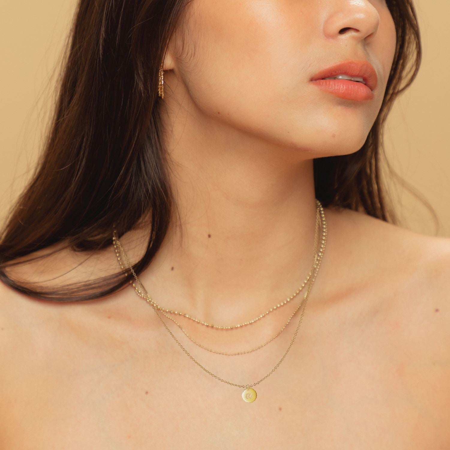 14K Solid Gold Script Initial Necklace Necklace Robyn Canady