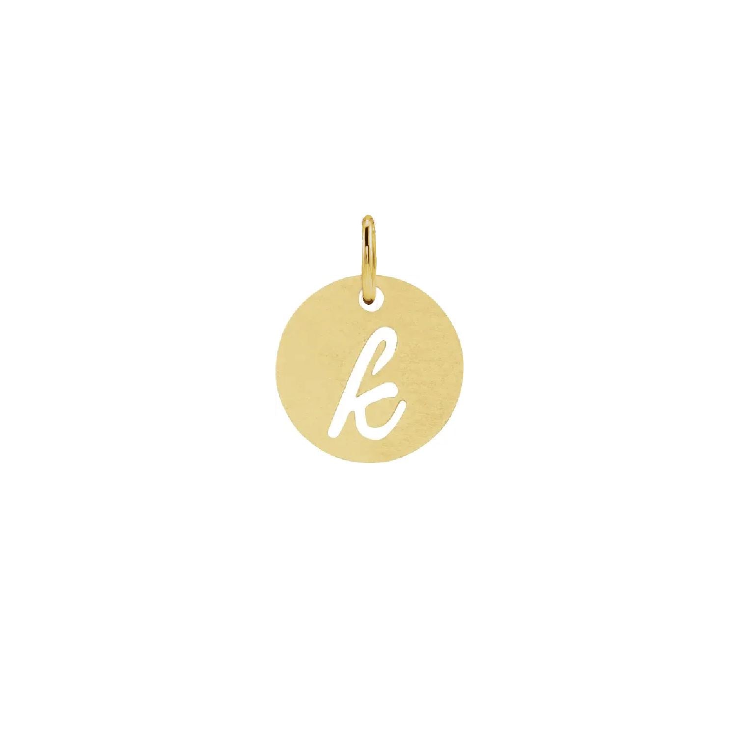 14K Solid Gold Script Initial Necklace Necklace Robyn Canady 14K Gold Filled k