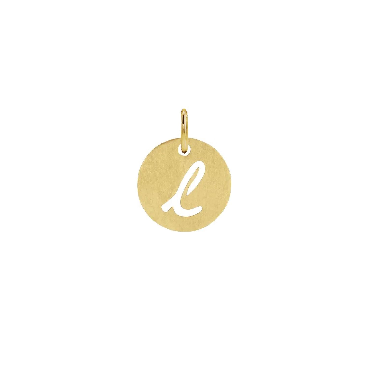 14K Solid Gold Script Initial Necklace Necklace Robyn Canady 14K Gold Filled l