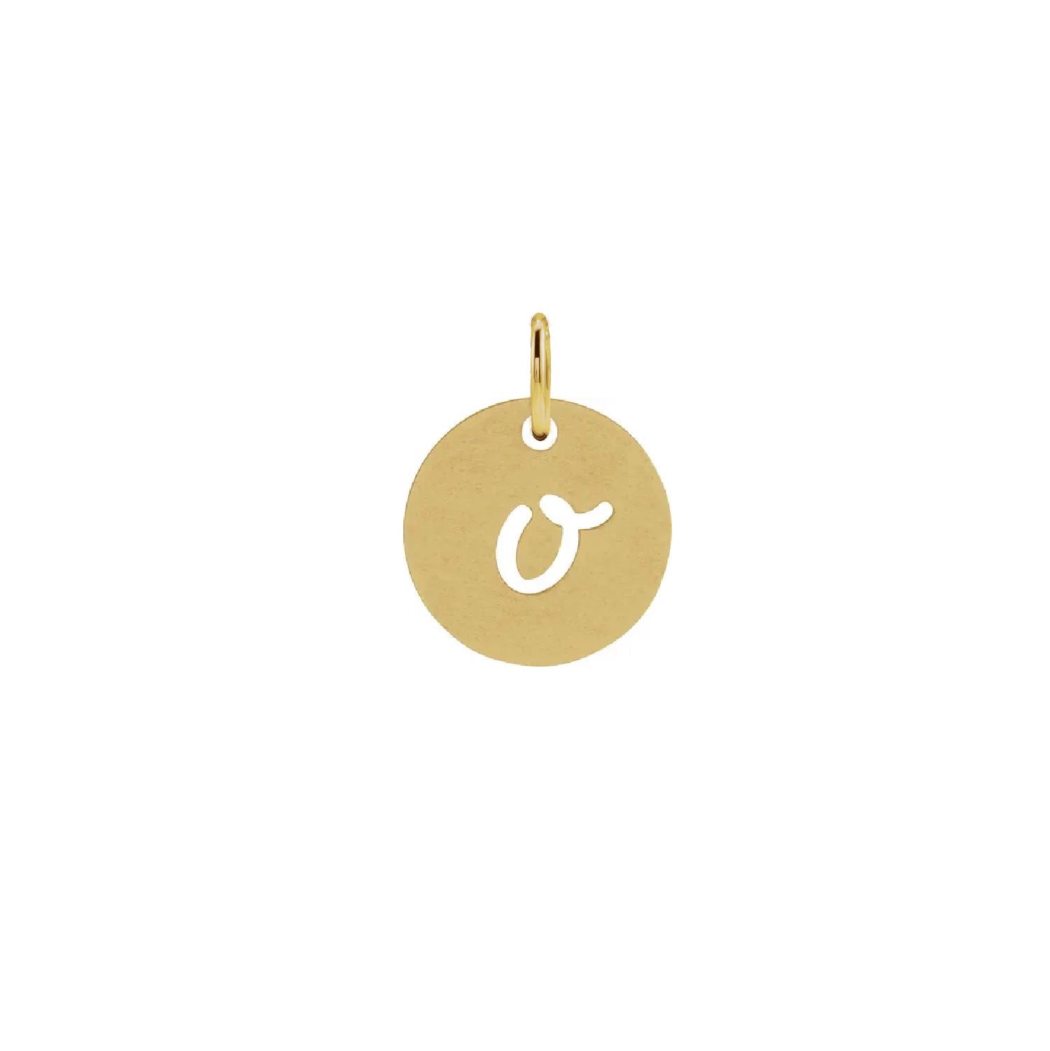 14K Solid Gold Script Initial Necklace Necklace Robyn Canady 14K Gold Filled o