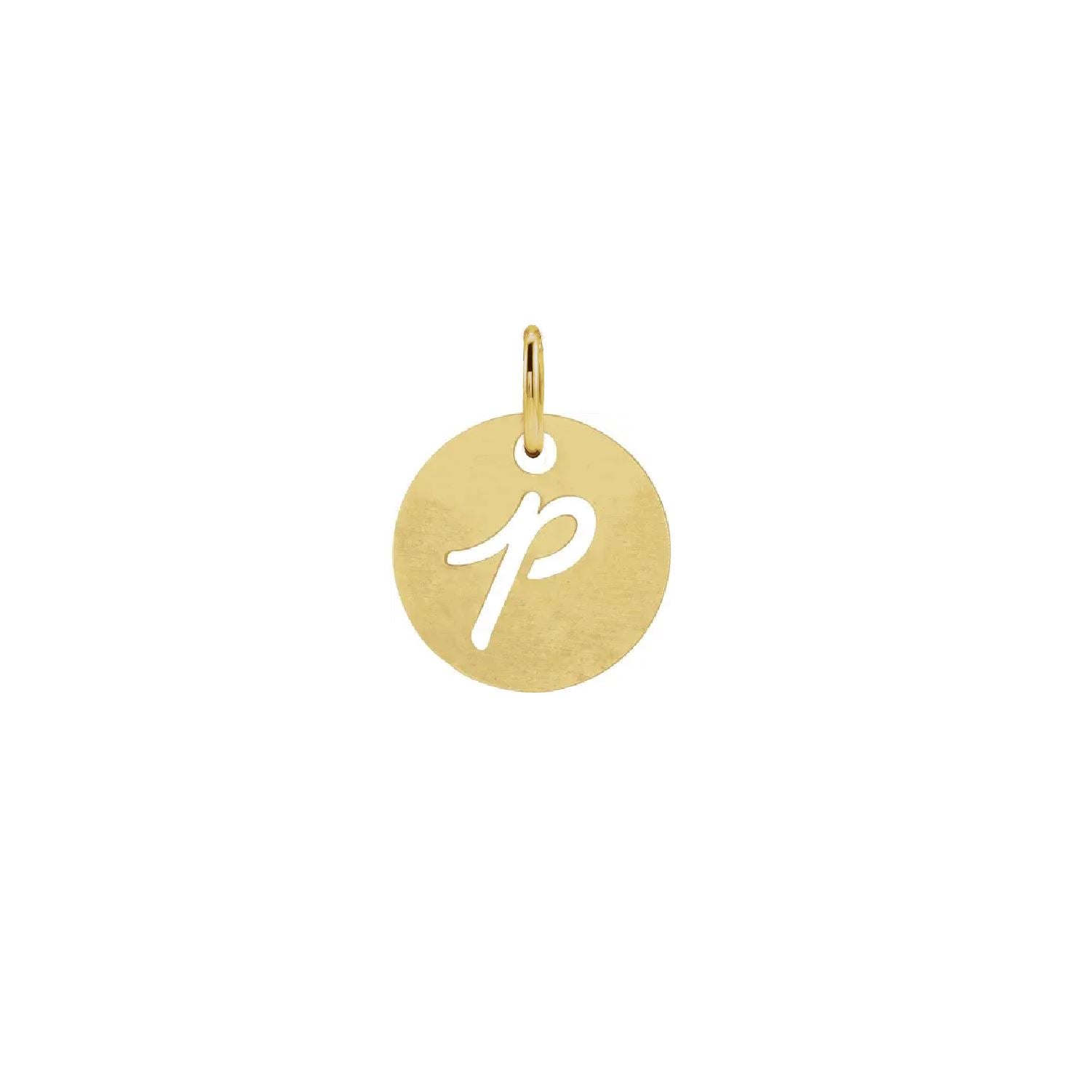 14K Solid Gold Script Initial Necklace Necklace Robyn Canady 14K Gold Filled p