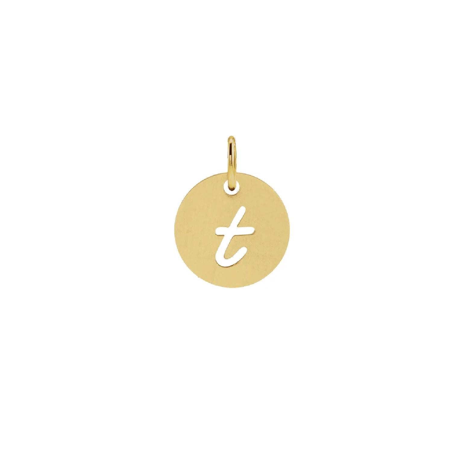 14K Solid Gold Script Initial Necklace Necklace Robyn Canady 14K Gold Filled t