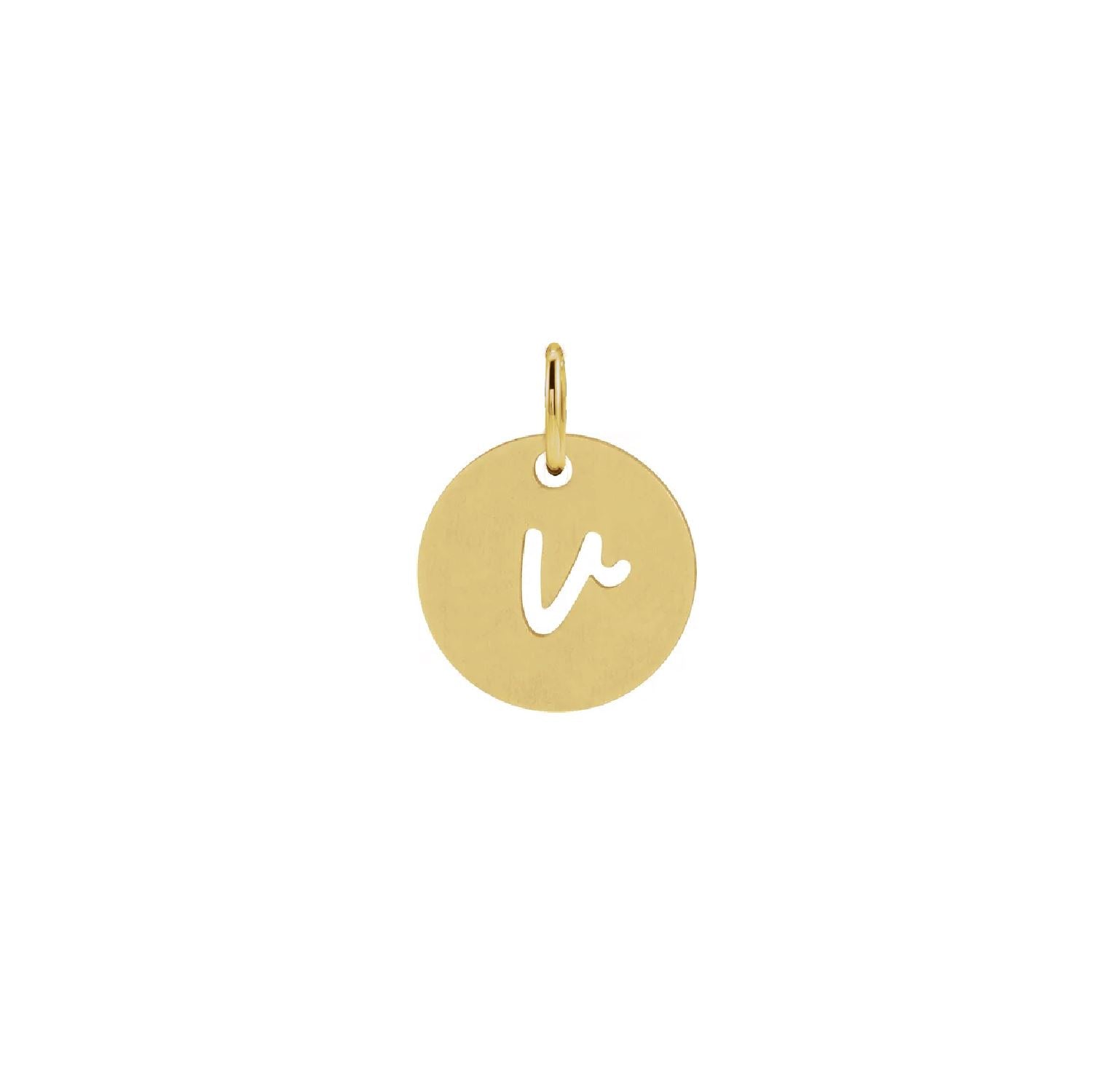 14K Solid Gold Script Initial Necklace Necklace Robyn Canady 14K Gold Filled v