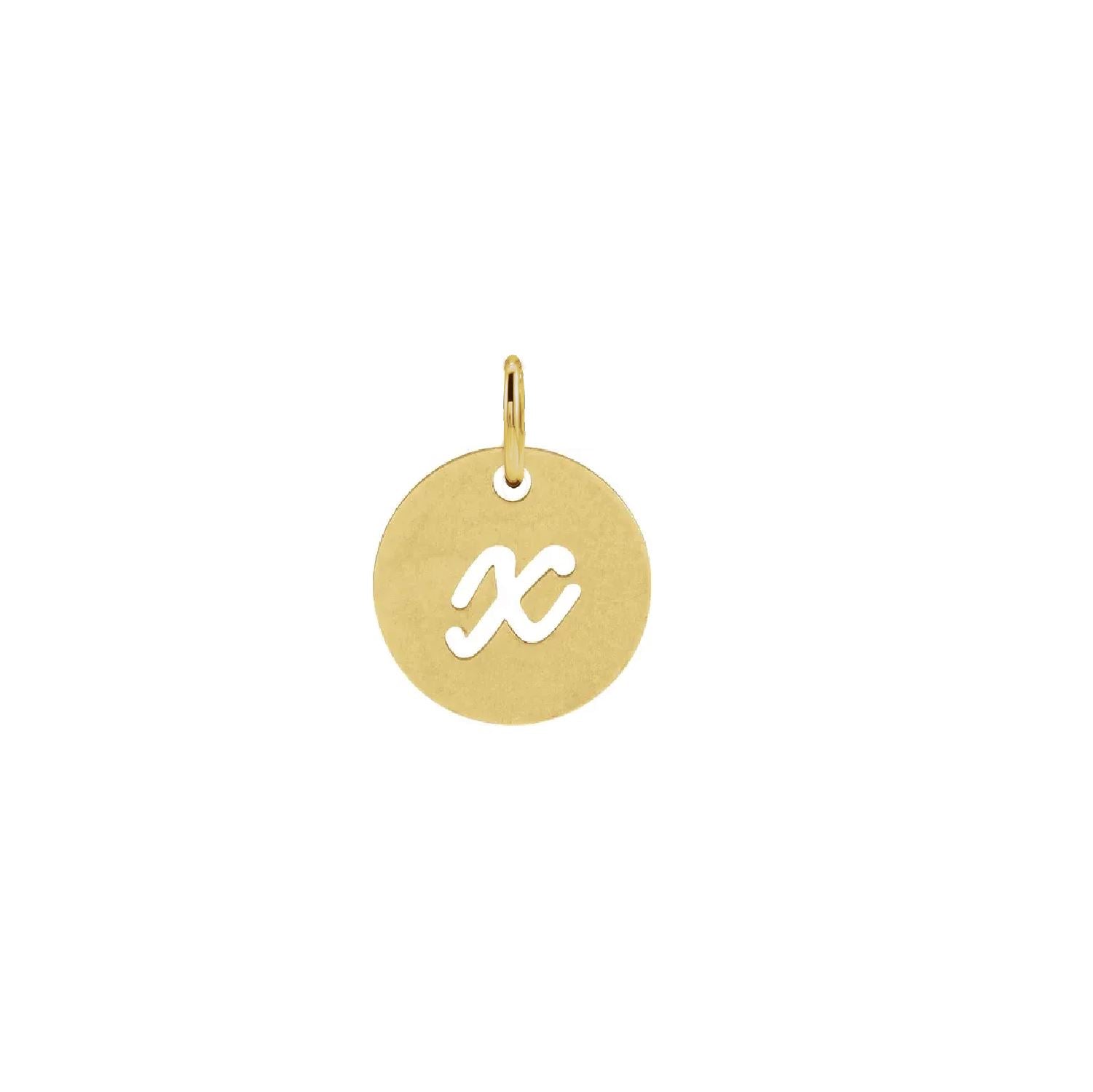 14K Solid Gold Script Initial Necklace Necklace Robyn Canady 14K Gold Filled x