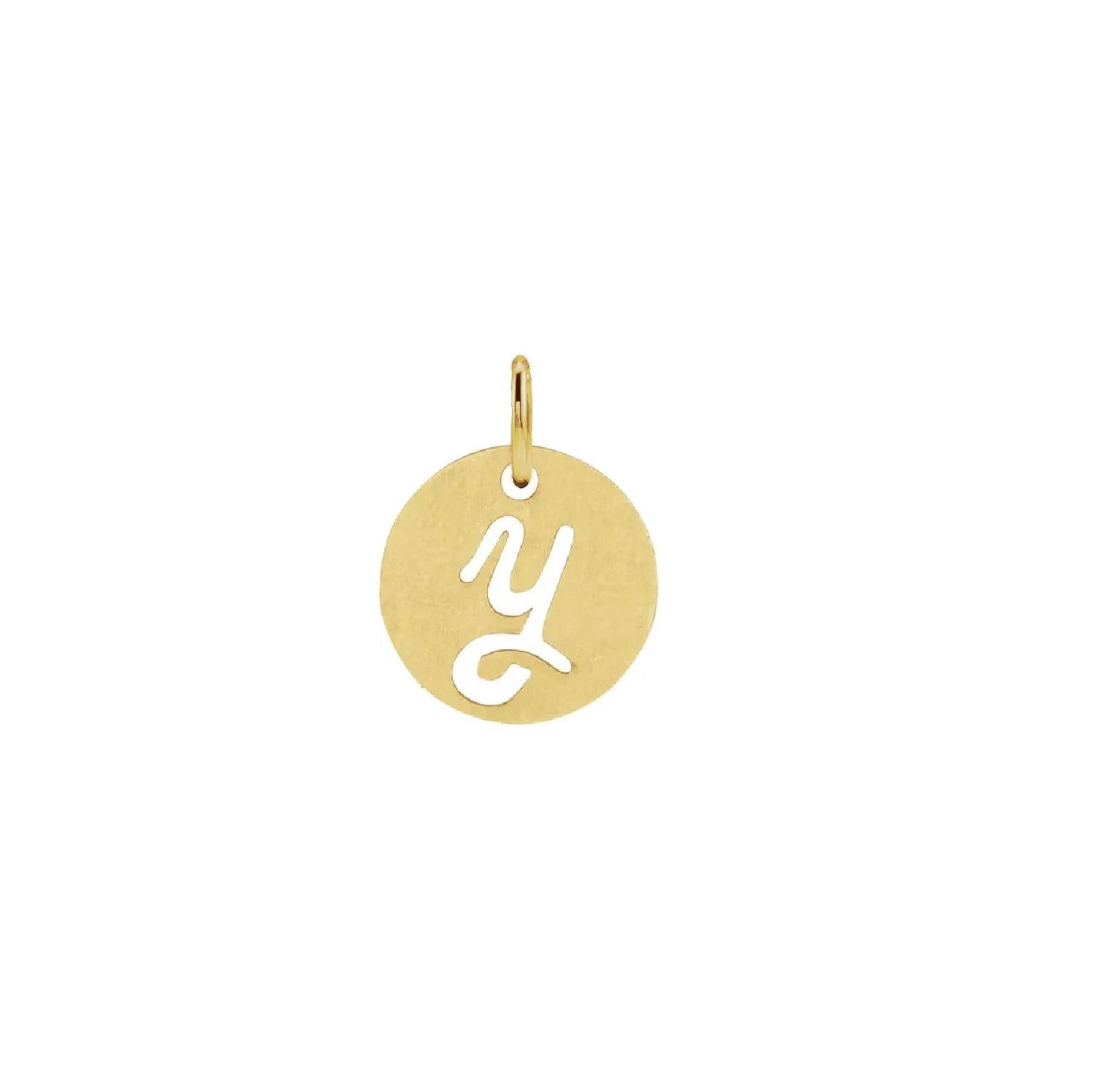14K Solid Gold Script Initial Necklace Necklace Robyn Canady 14K Gold Filled y