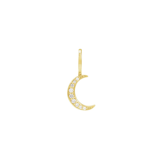 Add a Charm - 14K Solid Gold Crescent Moon with Diamonds charm Robyn Canady