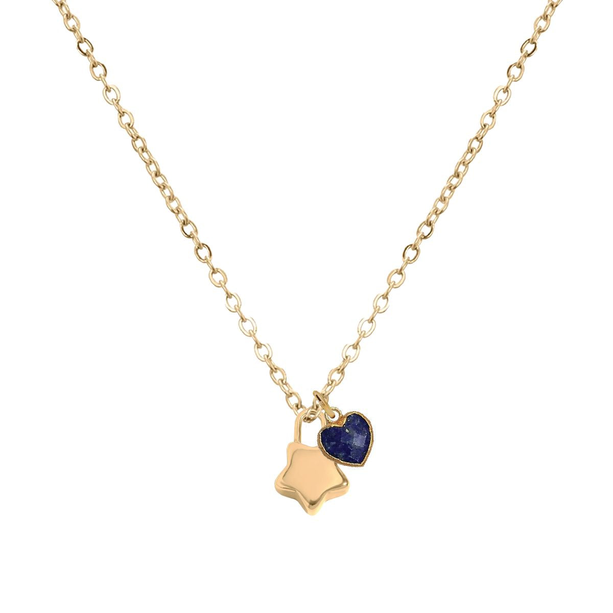 5 Fall Colors - LoveSpell Tiny Star + Heart Necklace Necklace Robyn Canady Lapis