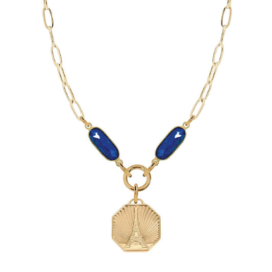 5 Fall Colors - Gemstone Link Eiffel Tower Necklace Bracelet Robyn Canady Lapis