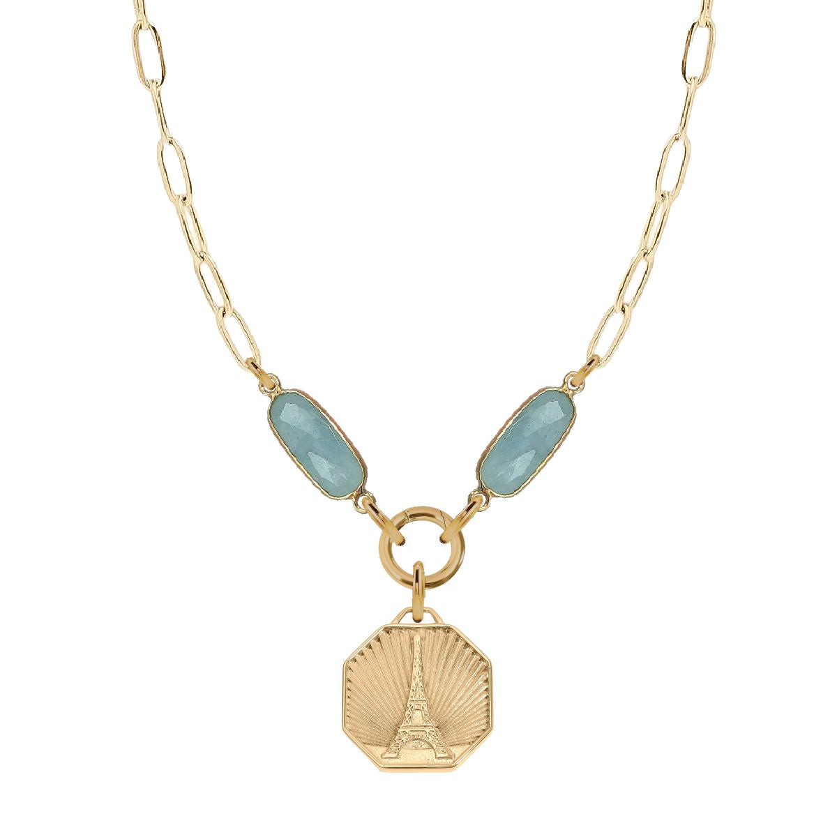 5 Fall Colors - Gemstone Link Eiffel Tower Necklace Bracelet Robyn Canady Aquamarine