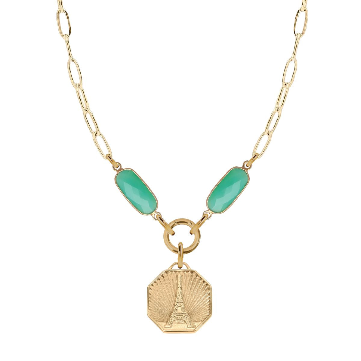 5 Fall Colors - Gemstone Link Eiffel Tower Necklace Bracelet Robyn Canady Chrysoprase