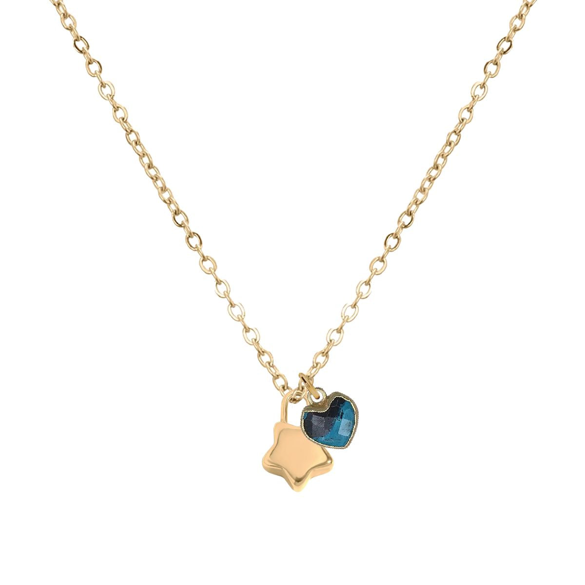 5 Fall Colors - LoveSpell Tiny Star + Heart Necklace Necklace Robyn Canady Chrysocolla