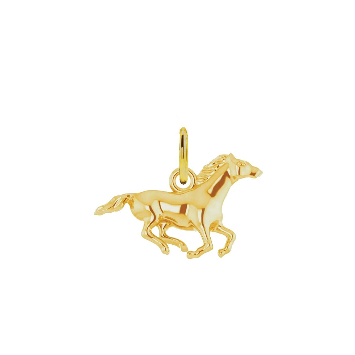 For the Horse Lover - Tiny Horse Charm Necklace - Dainty FIne Jewelry Necklace Robyn Canady 14K Gold No Chain (Pendant Only)