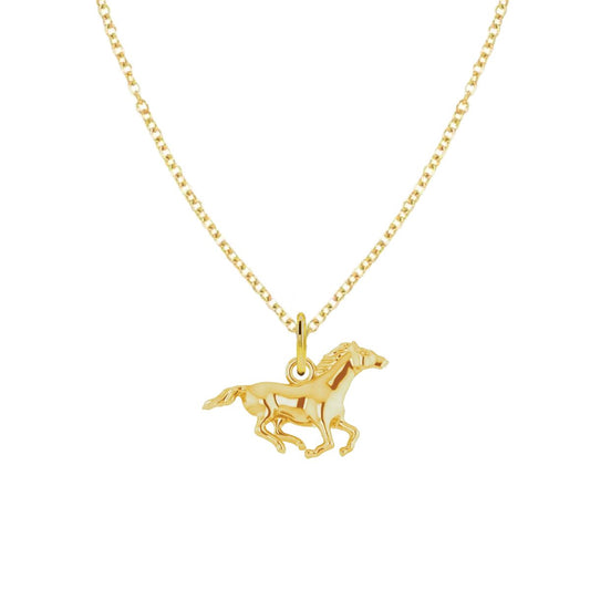 For the Horse Lover - Tiny Horse Charm Necklace - Dainty FIne Jewelry Necklace Robyn Canady 14K Gold 14K Gold Filled