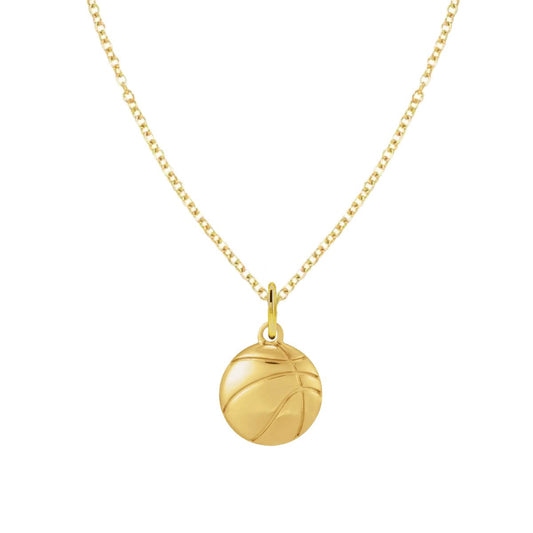For the Basketball Lover - Tiny Basketball Charm Necklace - Dainty FIne Jewelry Necklace Robyn Canady 14K Gold 14K Gold Filled