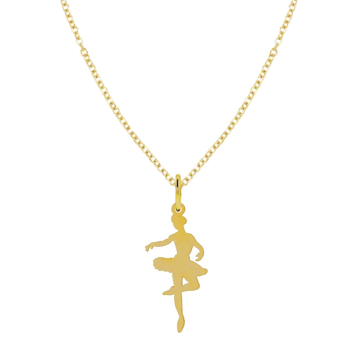 For the Ballerina - Tiny Ballerina Charm Necklace - Dainty FIne Jewelry Necklace Robyn Canady 14K Gold 14K Gold Filled