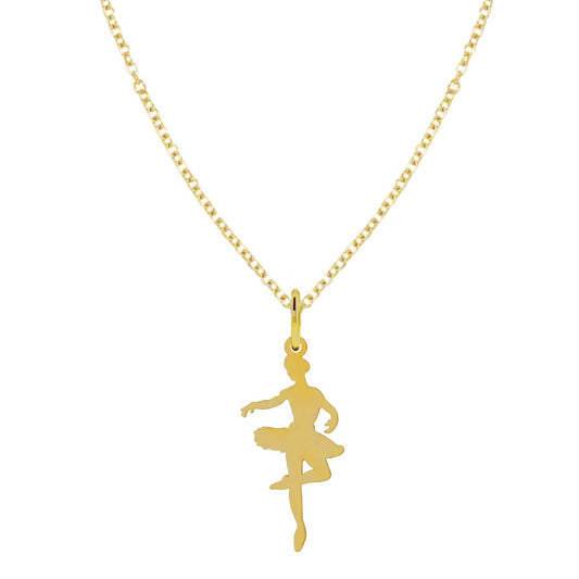 For the Ballerina - Tiny Ballerina Charm Necklace - Dainty FIne Jewelry Necklace Robyn Canady 14K Gold 14K Gold Filled