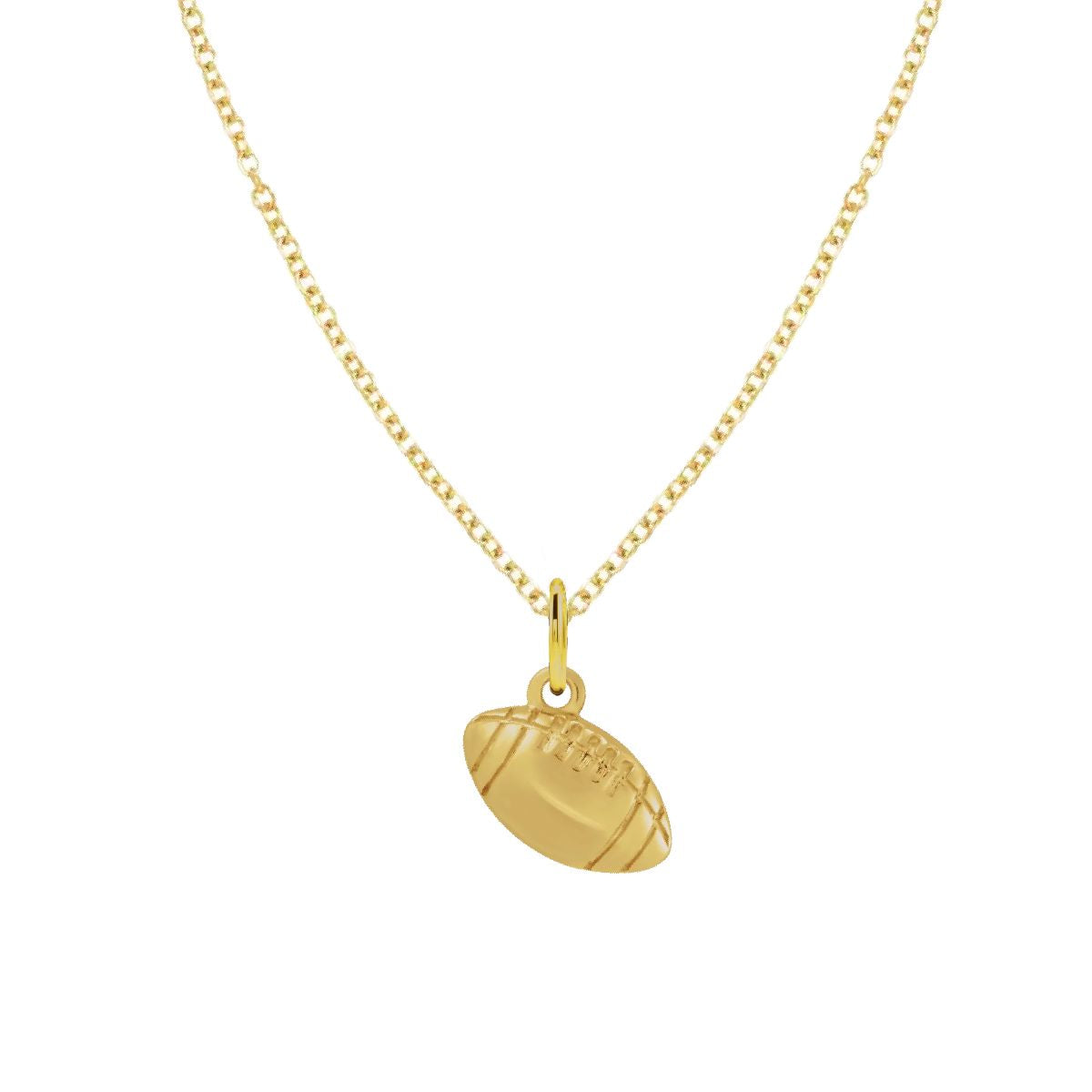 For the Football Lover - Tiny Football Charm Necklace - Dainty FIne Jewelry Necklace Robyn Canady 14K Gold 14K Gold Filled