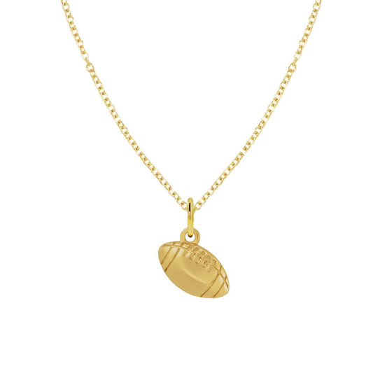For the Football Lover - Tiny Football Charm Necklace - Dainty FIne Jewelry Necklace Robyn Canady 14K Gold 14K Gold Filled