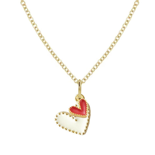 Game Day Necklace - White and Red Hearts in a Signature Gift Box Necklace Robyn Canady