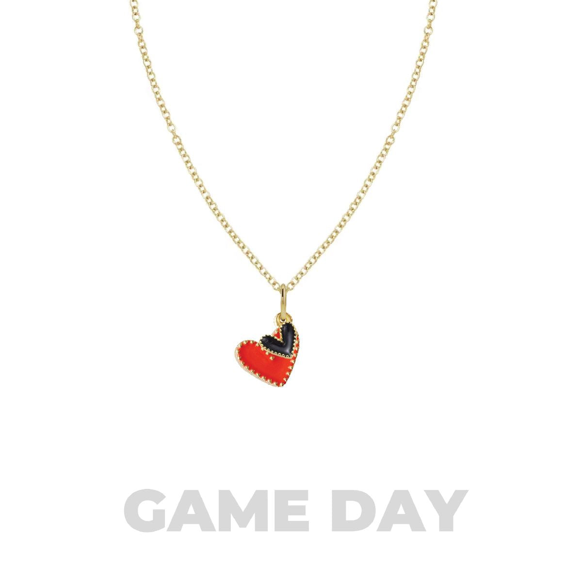 Game Day Necklace - Red and Black Hearts in a Signature Gift Box Necklace Robyn Canady