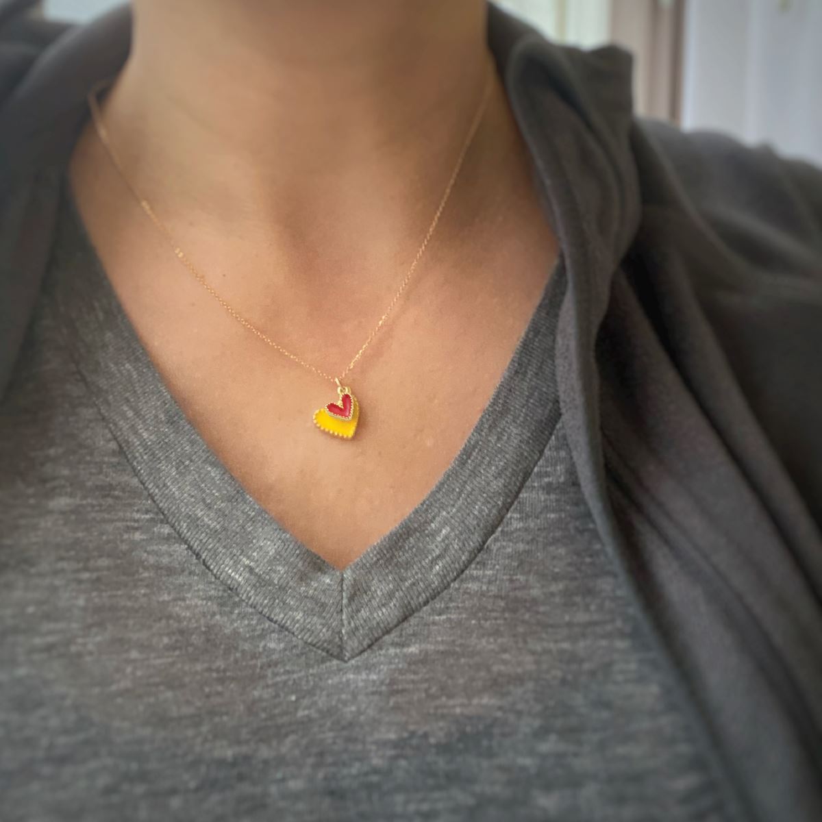 Game Day Necklace - Gold and Red Hearts in a Signature Gift Box Necklace Robyn Canady