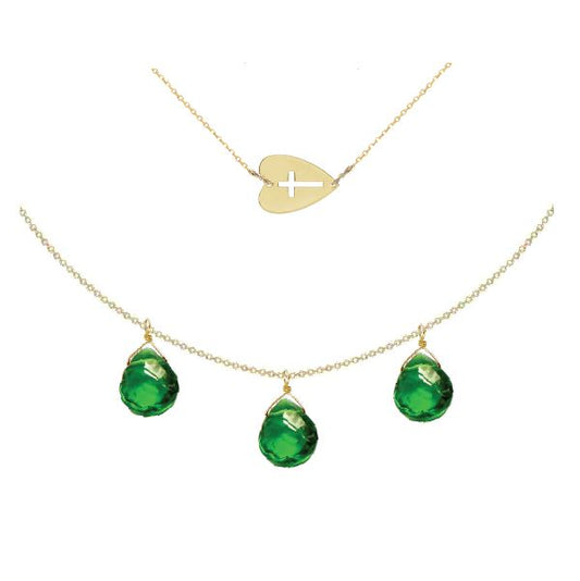 14K Gemmy Sideways Heart Cross Necklace Robyn Canady