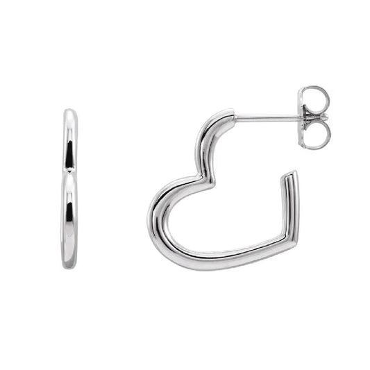 Open Heart Hoop Earrings Earrings Robyn Canady Sterling Silver