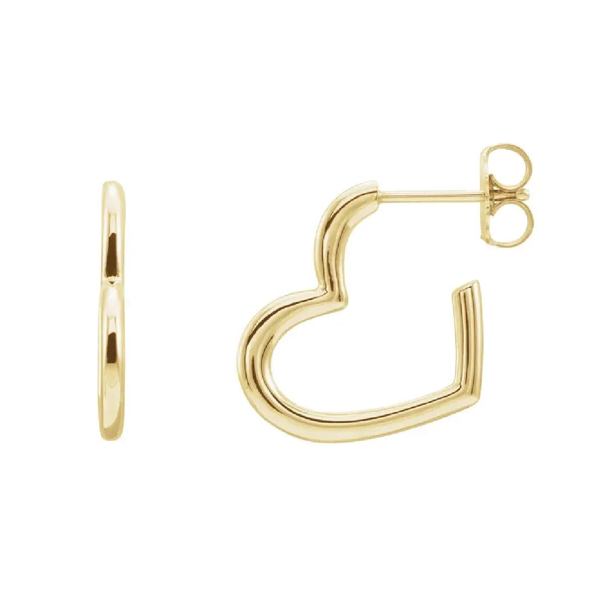 Open Heart Hoop Earrings Earrings Robyn Canady 14K Yellow Gold
