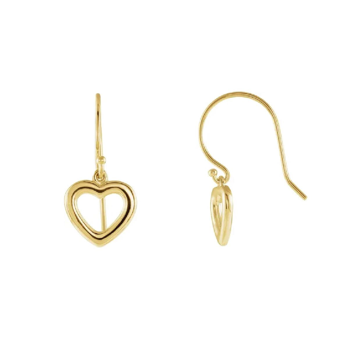 Open Heart Dangle Earrings Earrings Robyn Canady 14K Yellow Gold