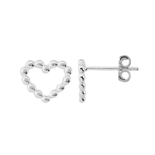 Sterling Silver Beaded Heart Earrings Earrings Robyn Canady