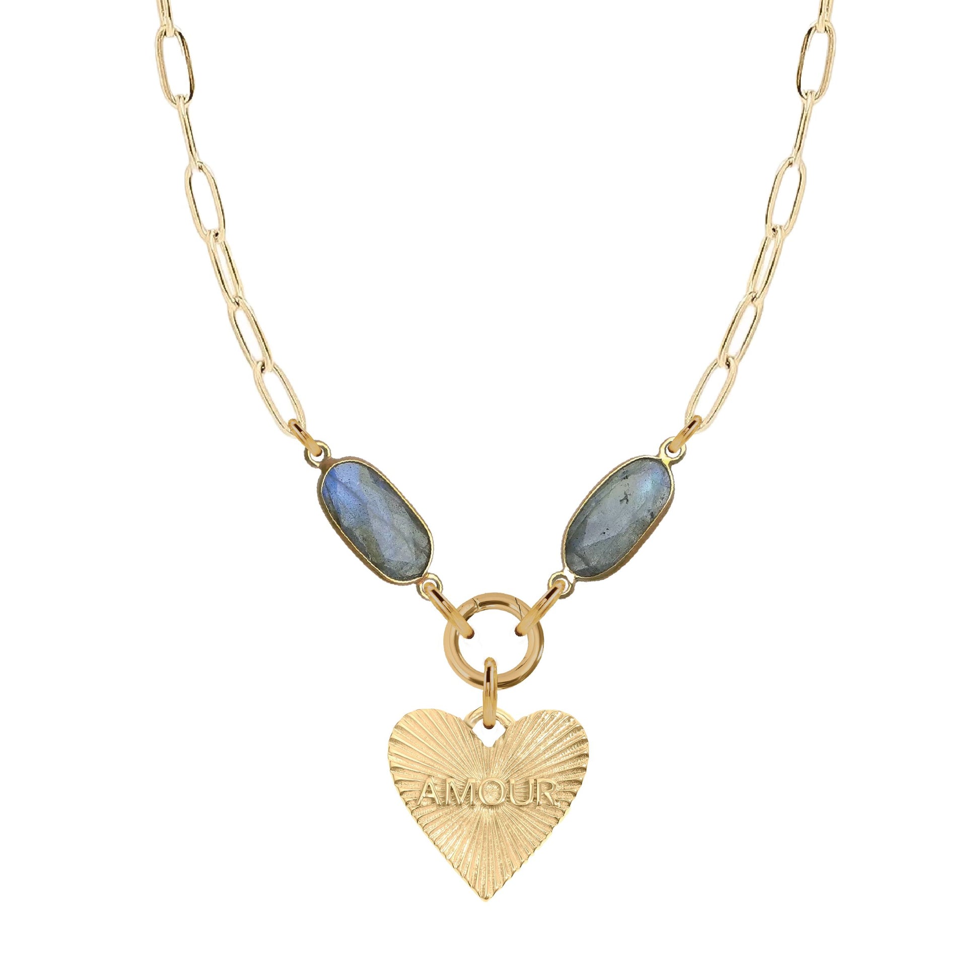 7 Fall Colors - Gemstone Link Amore Heart Necklace Bracelet Robyn Canady Labradorite