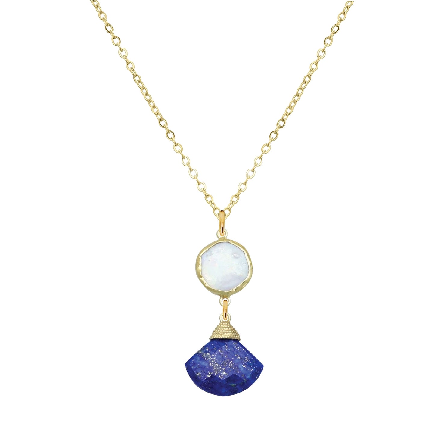 Gemstone and Pearl Fan Necklace - 2 color options Robyn Canady