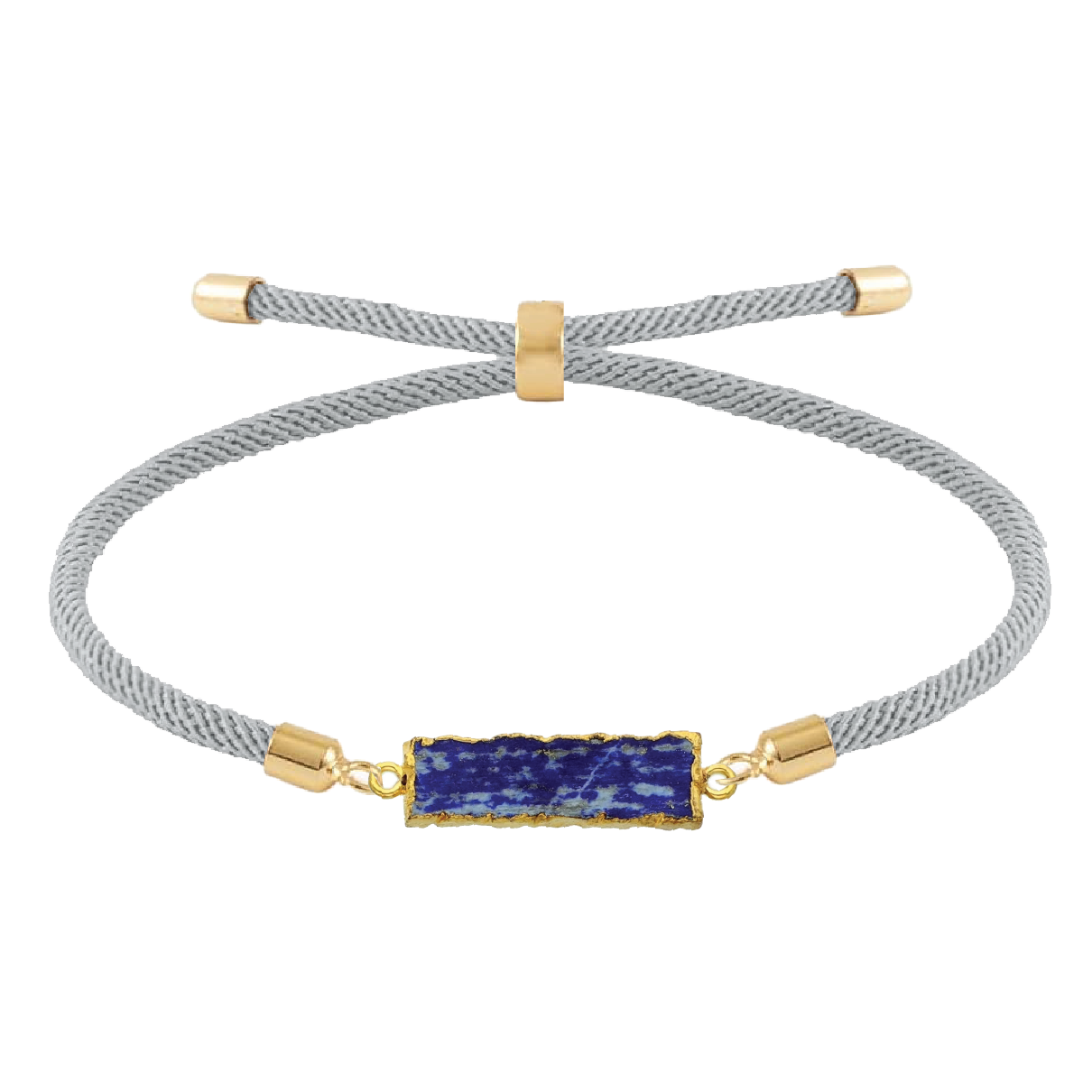 Rectangle Slice Gemstone Cord Bracelet