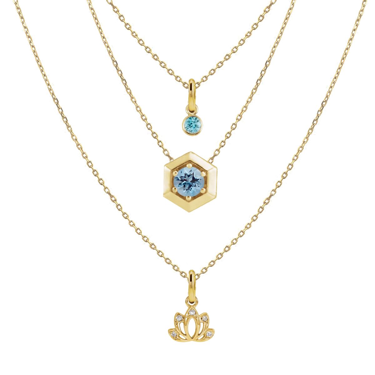 Power + Bliss Tiny Lotus Diamond Necklace Necklace Robyn Canady