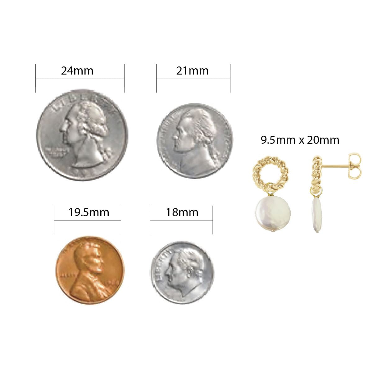 14K Pearl Drop Stud Earrings Robyn Canady