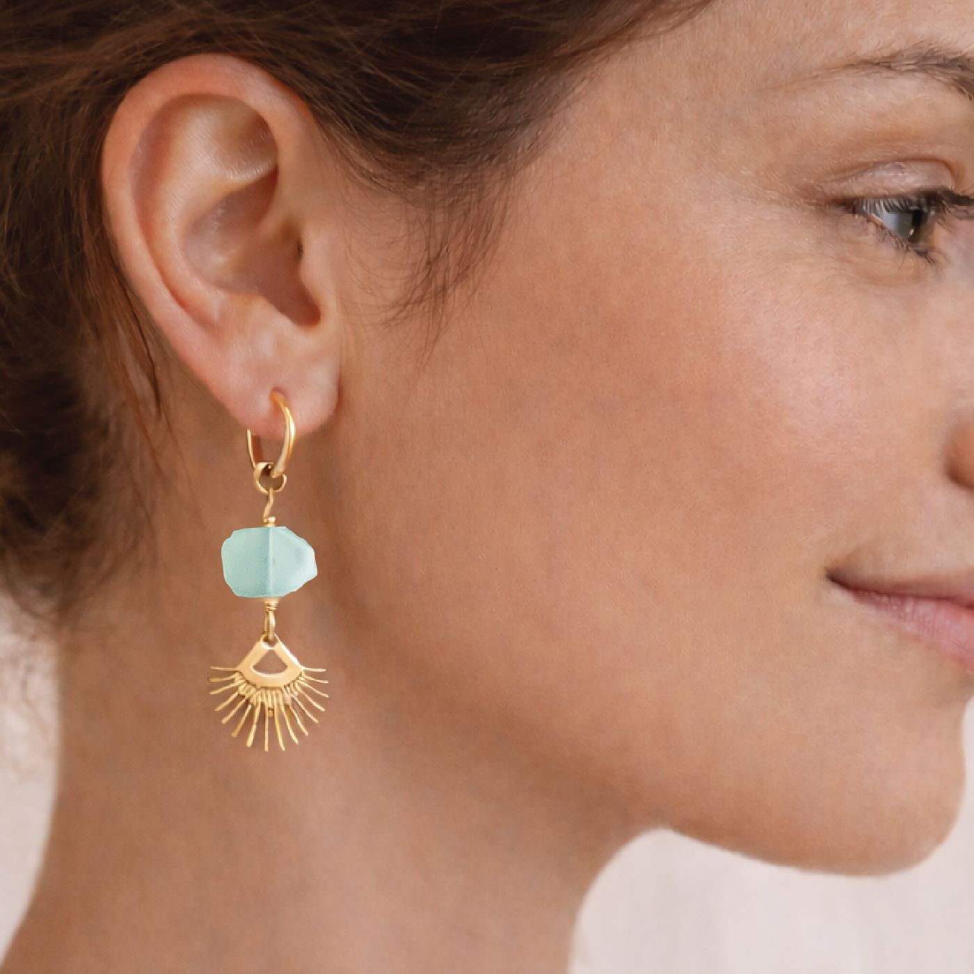 Sunburst Fringe Aqua Chalcedony Drop Earrings Robyn Canady