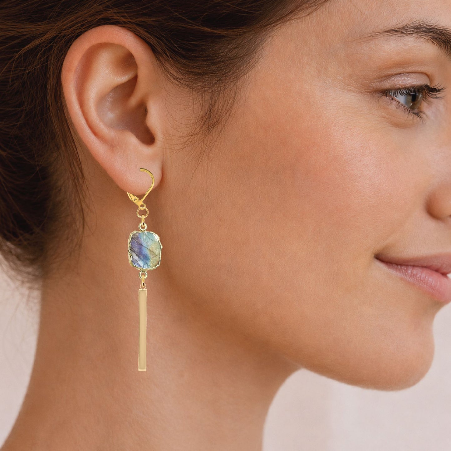 Labradorite Bar Drop Earrings Robyn Canady