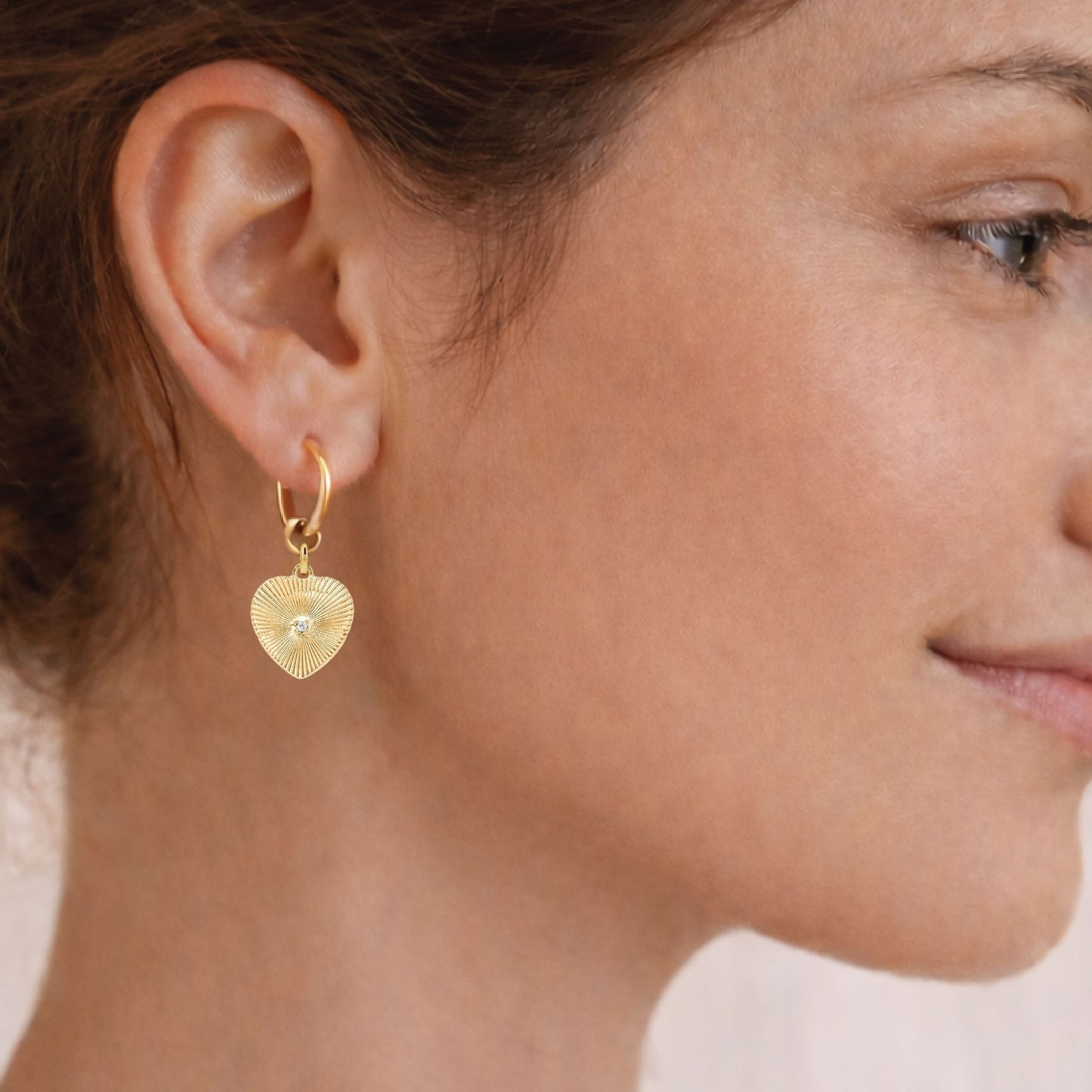 Sunburst Heart Crystal Hoop Earrings Robyn Canady