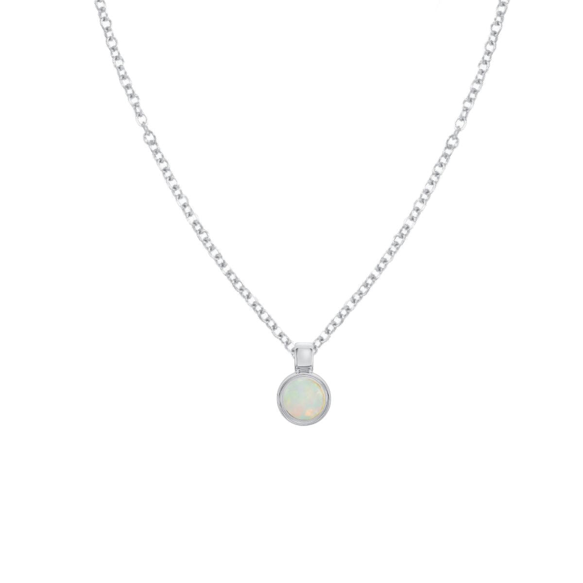 Tiny Drop Opal Gemstone Necklace Necklace Robyn Canady Sterling Silver