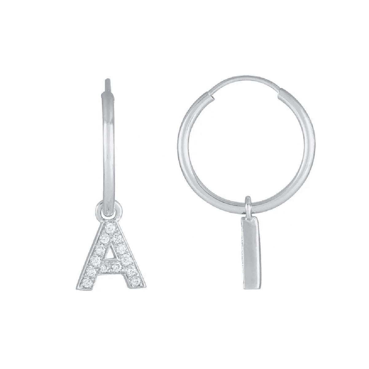 Initial Diamond Hoop Earrings Earrings Robyn Canady