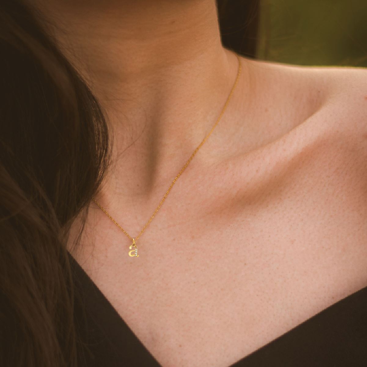 Lowercase Initial Diamond Pendant Necklace Necklace Robyn Canady
